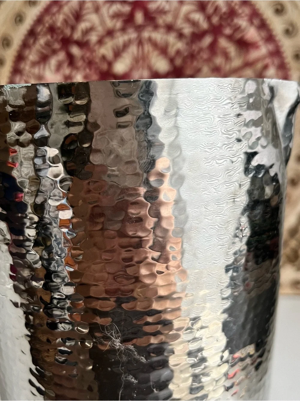 Crate and Barrel Graham 82 oz. Hammered Metal Pitcher
